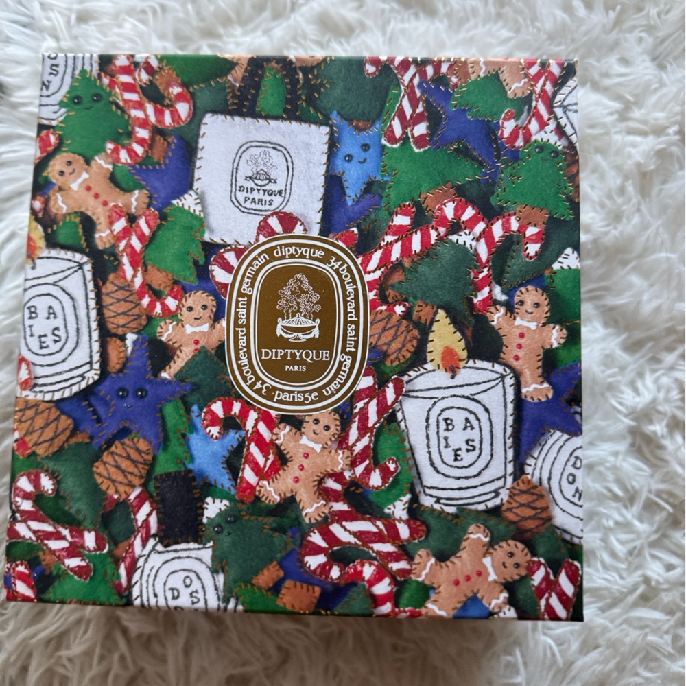 Diptyque Festive Box with Green and Red Accents